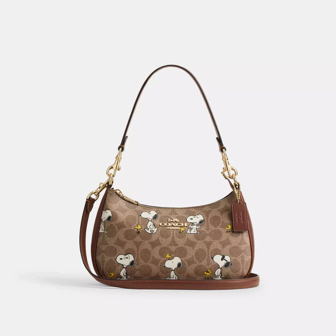 Coach Peanuts Teri Snoopy Shoulder Bag