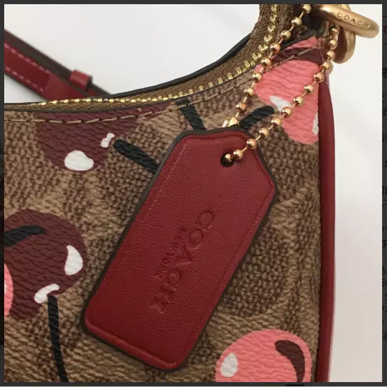 Coach Teri Shoulder Bag Signature Canvas Cherry Print
