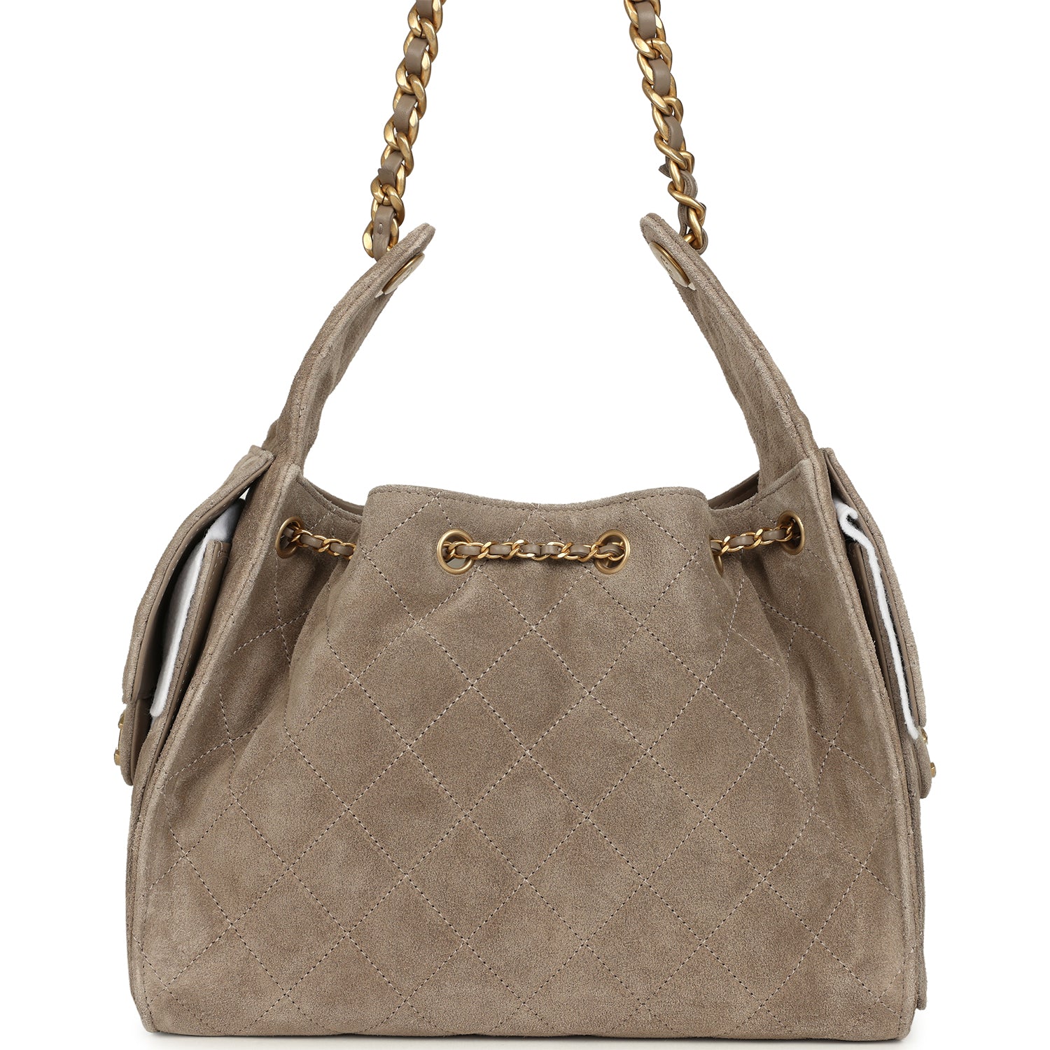 Chanel Small 25 Hobo Bag Grey Suede