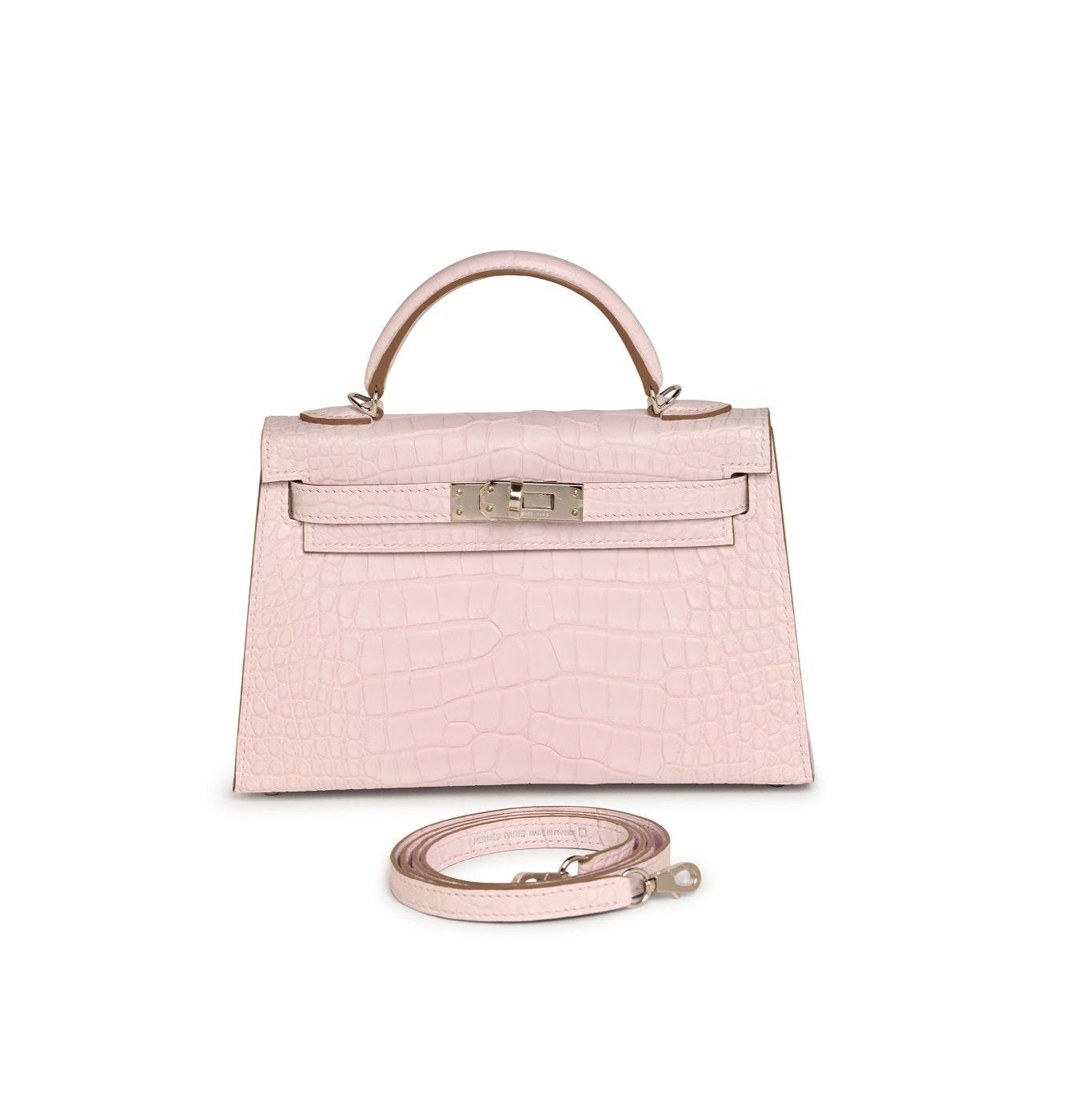 Hermès Mauve Pale Crocodile Mini Kelly