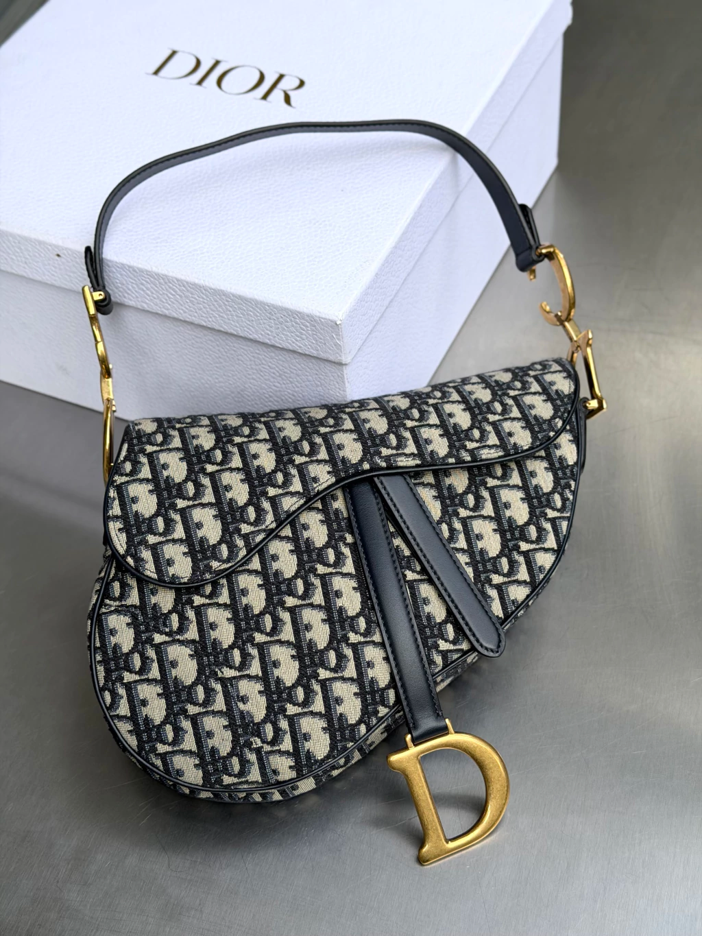 Dior Saddle Bag – Blue Oblique Jacquard